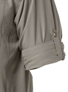 Men Solid Zipper Detail Button Up Shirt - Grey - View 7