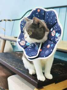 1pc Planet Print Pet Recovery Collar For Dog And Cat For Prevent Licking - Multicolor - View 1