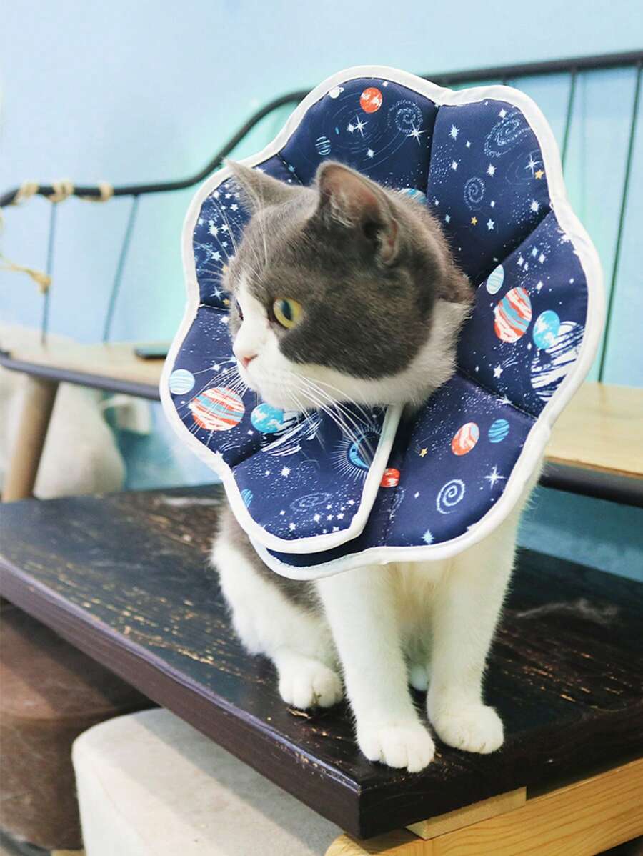 1pc Planet Print Pet Recovery Collar For Dog And Cat For Prevent Licking - Multicolor - View 1