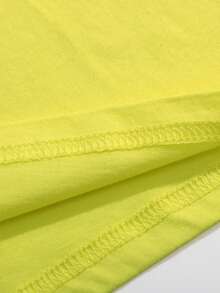 SHEIN LUNE Áo thun nữ Hoạt hình Giải trí - Màu xanh chanh - Xem 3