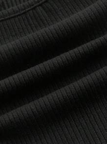 SHEIN MOD Contrast Lace Bustier Cami Top - Black - View 3