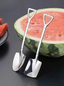 2 piezas Cuchara en forma de pala - Plateado - Ver 1