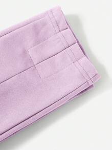 SHEIN LUNE Solid Slant Pocket Skinny Trousers - Lilac Purple - View 5
