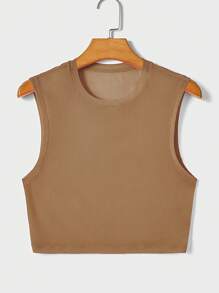 FeverCity Men Solid Tank Top - Brown - View 1