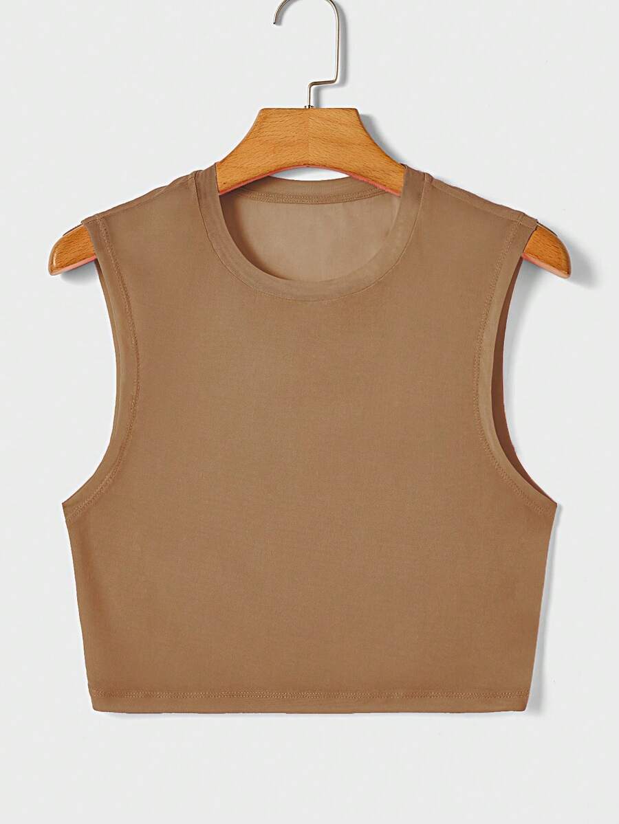 FeverCity Men Solid Tank Top - Brown - View 1