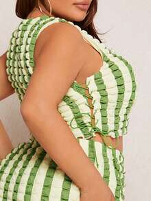 SHEIN SXY Plus Striped Crop Tank Top - Multicolor - View 5