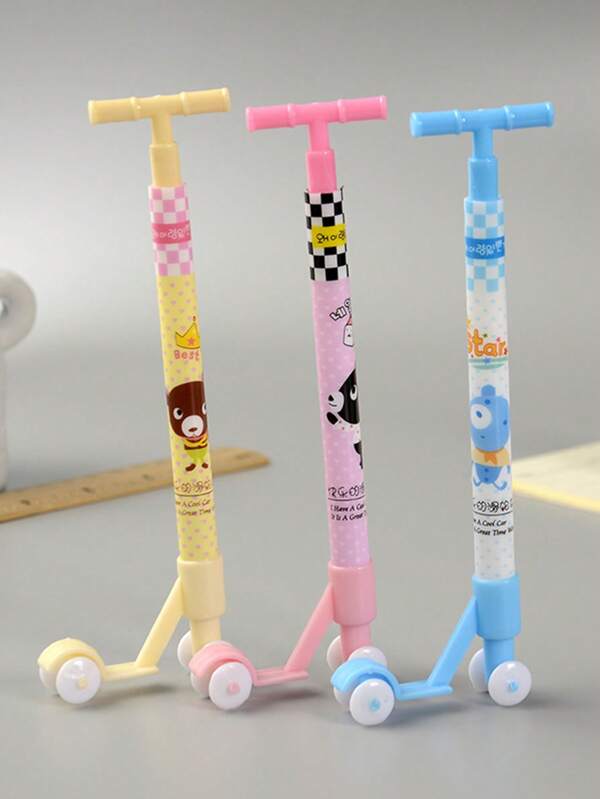 قلم حبر جاف بتصميم لوح التزلج 3قطعات ، قلم كتابة إبداعي محمول متعدد الأغراض للمكتب ، الطالب ، الرسم ، الكتابة