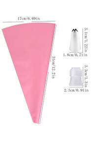 8pcs Piping Nozzle & Pastry Bag Set - Pink - View 2