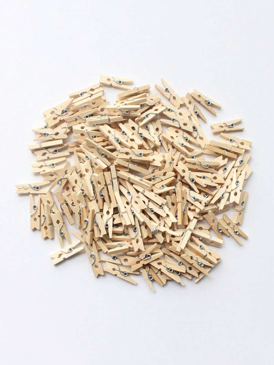 100pcs Wooden Clip - Yellow - View 1