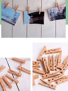 100pcs Wooden Clip - Yellow - View 5