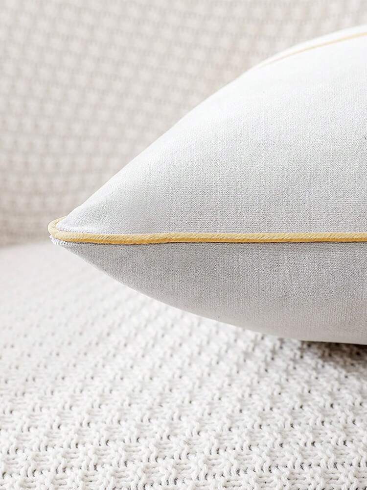 1pc Color Block Cushion Cover Without Filler, Modern Woven Fabric Decorative Throw Pillow Case For Living Room, Home Decor