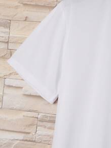 Men Slogan & Butterfly Print Tee - White - View 4