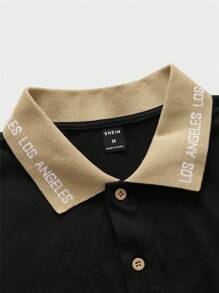 Manfinity Homme Men Contrast Trim Polo Shirt - Black - View 5