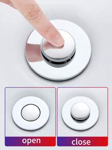 1pc ABS Drain Stopper, Minimalist Bath Tub Plug For Bathroom - Silver - View 5