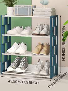 1 Giày Nhựa Giá Đựng Đồ, Màu Trắng Tối Giản Nhiều Lớp Kệ Để Giày Sắp Xếp Và Bảo Quản Cho Sàn Nhà - trắng - Xem 2
