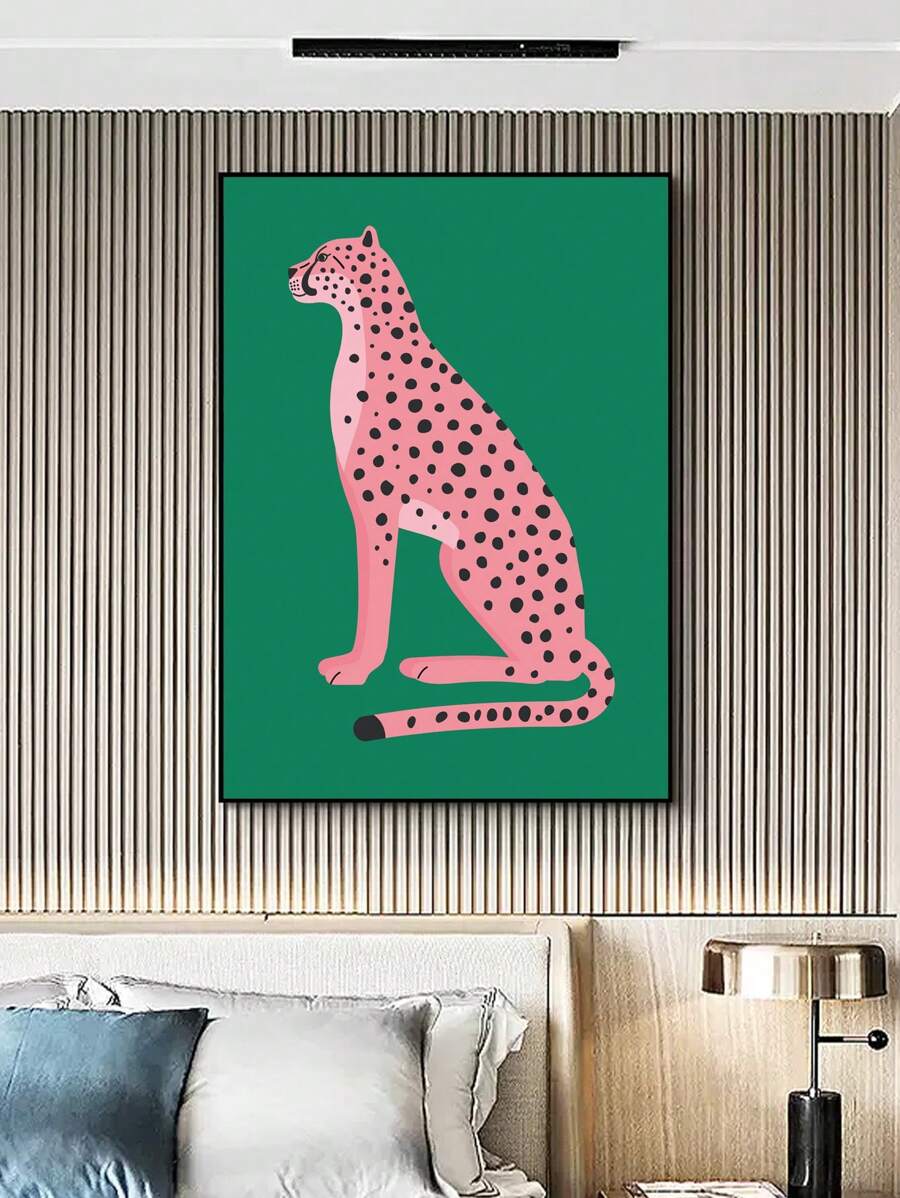 1pc Chemical Fiber Unframed Painting, Leopard Pattern Wall Art Painting For Home Wall Decor,Canvas,Poster Gifts Birthday Graduation - Multicolor - View 1