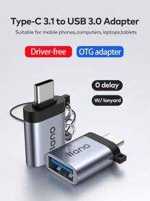 LLano USB-C 3.1 转 USB 3.0 适配器，支持超高速数据同步 (OTG)，兼容 MacBook Pro/Air、iPad Pro、Galaxy - 灰色 - 查看 2