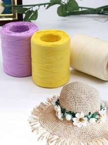 1pc Raffia String Creative Diy Handmade Hat, Bag, Gift Wrapping, And Decoration Crafting Twine - Camel - View 2
