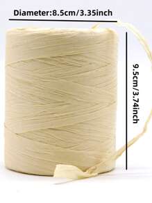 1pc Raffia String Creative Diy Handmade Hat, Bag, Gift Wrapping, And Decoration Crafting Twine - Camel - View 3