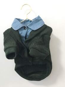 1 móc treo thú cưng màu trơn cho chó và mèo để tổ chức quần áo - Vàng - Xem 3