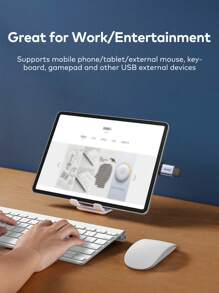 LLano USB-C 3.1 转 USB 3.0 适配器，支持超高速数据同步 (OTG)，兼容 MacBook Pro/Air、iPad Pro、Galaxy - 灰色 - 查看 5