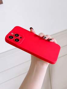 Solid Color Anti-fall  Phone Case - Red - View 3