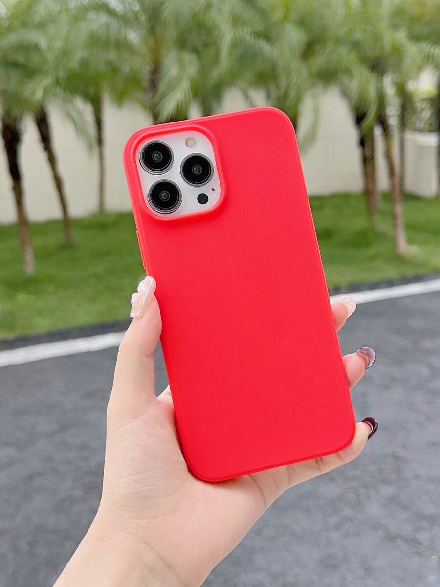 磨砂 TPU 防震保护壳适用于 iPhone 14 Pro Max/16/15 Pro Max/15 Plus/15 Pro/15，全覆盖 - 紅色 - 查看 1