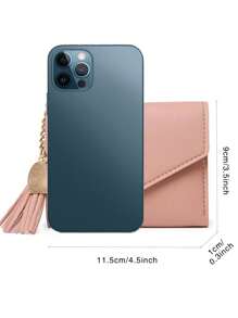 女士錢包信用卡銀行卡持有人流蘇包豪華PU拉鍊卡片夾輕便攜帶的信用卡身份證白領階層女性為女性節日週年慶生日禮品配件禮品熱粉色錢包商務休閒 - 粉色 - 查看 3