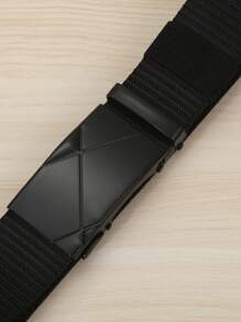 1入組男士自動扣休閒軟帶腰帶日常裝飾 - 黑色 - 查看 3