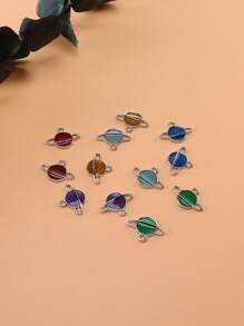 12 mặt dây chuyền hình quả địa cầu dùng làm vòng tay tự làm, làm vòng cổ (Màu ngẫu nhiên) - Nhiều màu - Xem 2