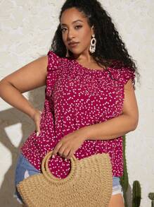 SHEIN CURVE+ Áo sơ mi Plus Size Xù Tất cả trên in Tim Giải trí - Nhiều màu - Xem 5