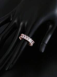 1 Màu Bạc Thiết Kế Độc Đáo CZ Trải Đá Zirconia Áo Thời Trang Nhẫn Nữ Trang Sức - Hoa hồng vàng - Xem 3