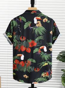 Manfinity RSRT Men 1pc Tropical Print Shirt - Black - View 3