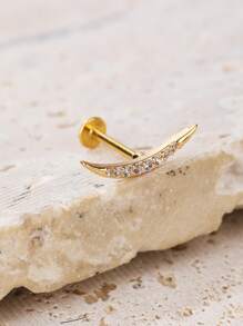 1 Máy Tính Quyến Rũ Thép Không Gỉ Kim Cương Giả Mặt Trăng Thiết Kế Bông Bông Tai Nữ Trang Trí Hàng Ngày - Vàng - Xem 1