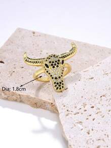 1 Máy Tính Quyến Rũ Đính Đá Cubic Zirconia Đầu Gia Súc Trang Trí Vòng Đeo Tay Cho Nữ Trang Trí Hàng Ngày - màu đen - Xem 3