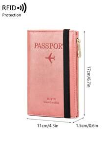MIYIN Caso De Pasaporte Con Relieve De Avión Y Carta, Accesorios De Vacaciones Para La Temporada De Vacaciones - Rosa - Ver 4