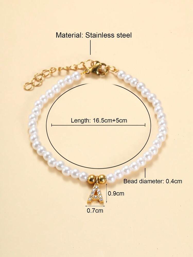 1pc Fashion Polyresin Cubic Zirconia Decor Beaded Bracelet For Women For Daily Decoration