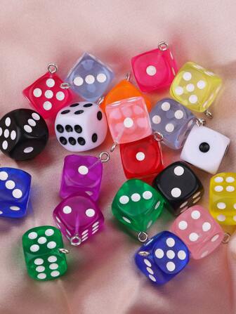 10pcs/set Creative Polyresin Dice DIY Pendant For Women For DIY Jewelry Making