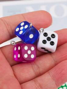 10pcs/set Creative Polyresin Dice DIY Pendant For Women For DIY Jewelry Making