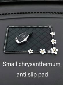Rhinestone & Flower Decor Car Anti-slip Mat - Black - View 1