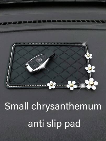 Rhinestone & Flower Decor Car Anti-slip Mat