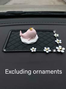 Rhinestone & Flower Decor Car Anti-slip Mat - Black - View 4