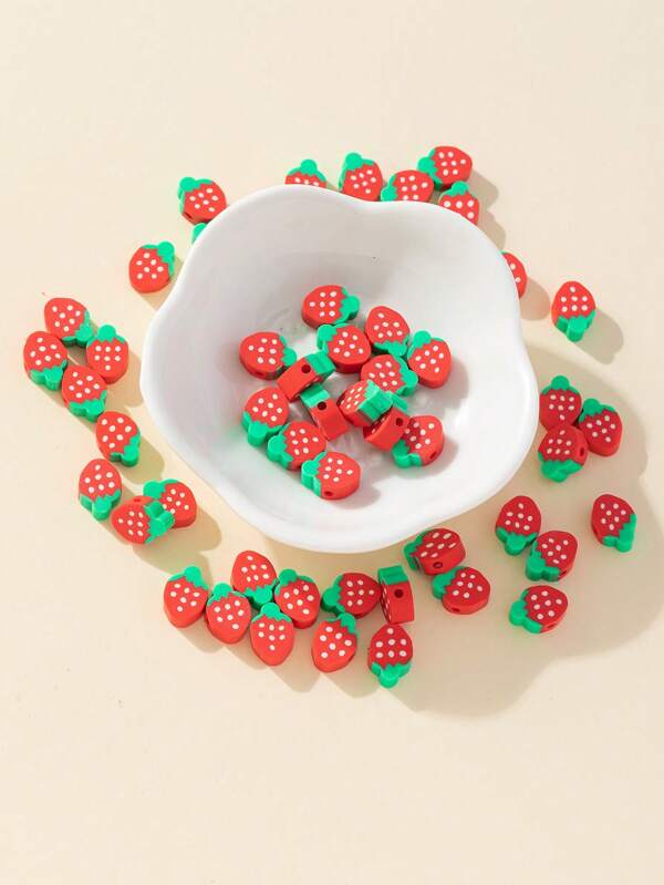 50pcs/Set Strawberry Design DIY Bead Suitable For Party