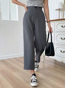 DAZY Casual Solid Color 3/4 Length Pants Women Dress Pants