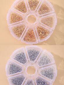 1盒時尚龍蝦扣和跳環和開口環適合女士DIY首飾製作 - 金色 - 查看 1