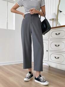 DAZY Casual Solid Color 3/4 Length Pants Women Dress Pants