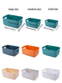 1 Hộp Lưu Trữ Để Bàn Màu Cam, Hộp Lưu Trữ Đồng Bằng Tối Giản Cho Gia Đình - trái cam - Xem 2