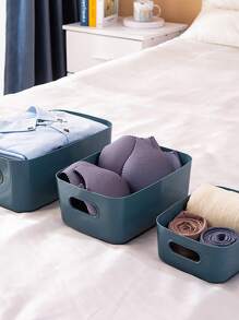 1 Hộp Lưu Trữ Để Bàn Màu Cam, Hộp Lưu Trữ Đồng Bằng Tối Giản Cho Gia Đình - trái cam - Xem 3