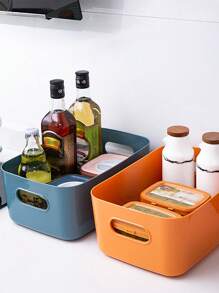 1入組素色桌子收納極簡素色收納盒 - 灰色 - 查看 4