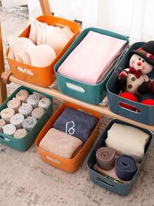 1入組素色桌子收納極簡素色收納盒 - 灰色 - 查看 5